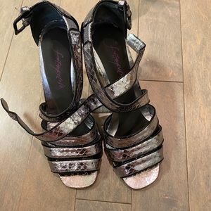 Prada strap silver heels size 36.5